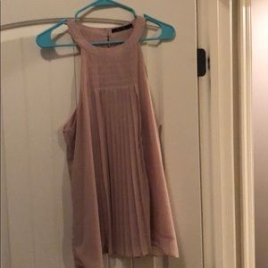 Dusty rose pleated sleeveless top